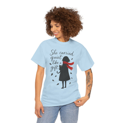 Cat Lover Womens T-Shirt, Whimsical Hand-Drawn Illustration Tee, Artistic Minimalist Gift for and Introverts, Cute Animal Apparel