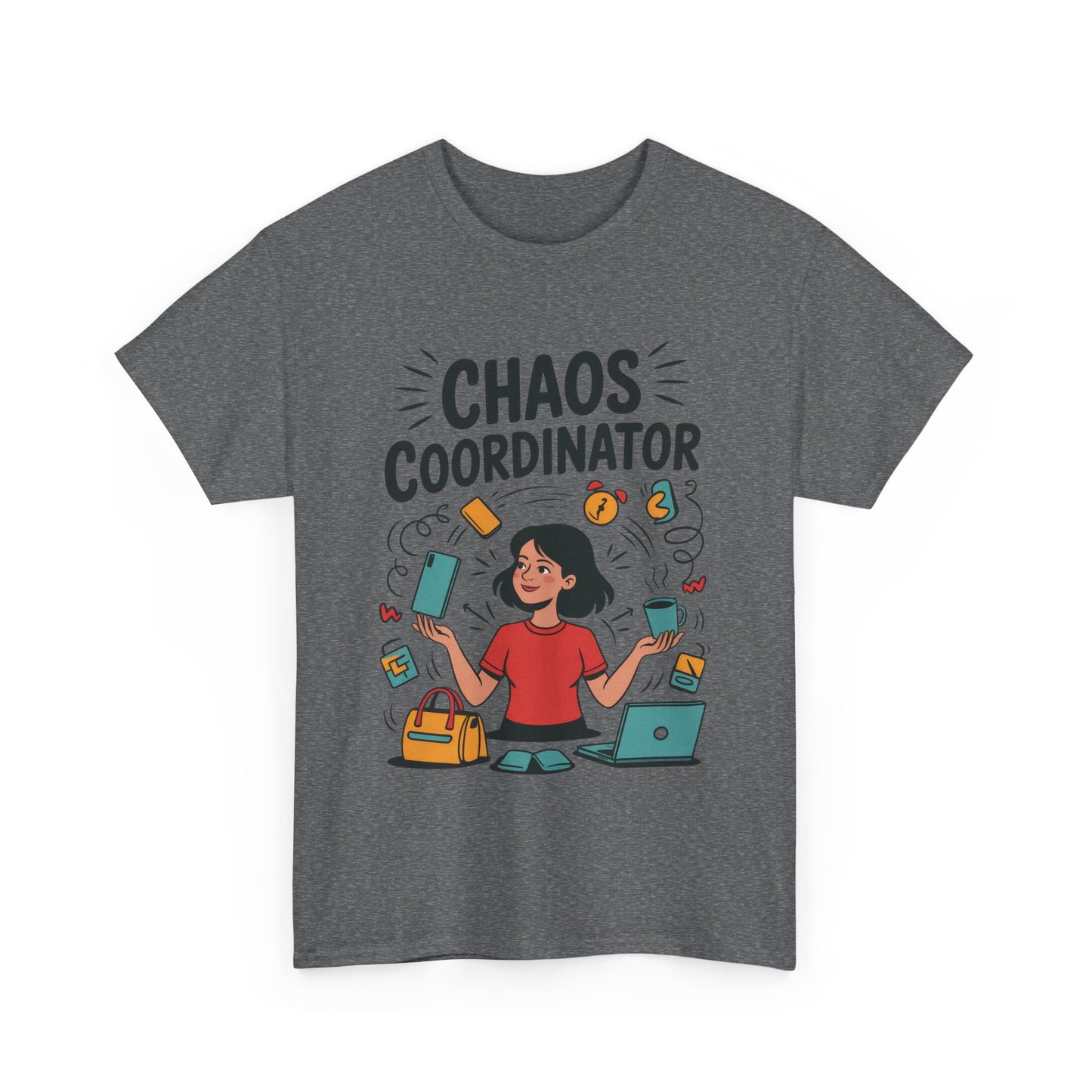 Chaos Coordinator Heavy Cotton Tee, Gift for Busy Moms, Mother's Day Gift, Funny Mom Life Shirt,  Busy Life Humor T-Shirt