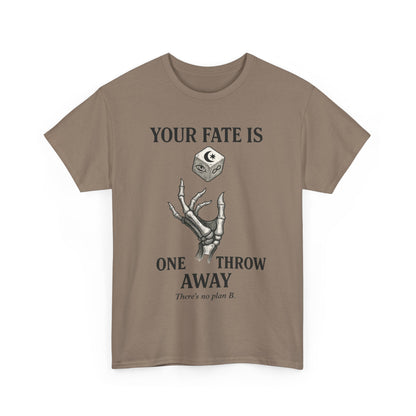 Your Fate Mens Heavy Cotton Tee, Skeleton Dice Graphic T-Shirt, Trendy Gift for Gamers, Gambling Tee, Unique Quote Apparel