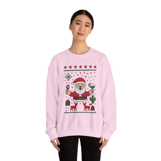 Funny Santa Women's Christmas Sweatshirt, Holiday Party Pullover