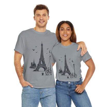 Eiffel Tower Graphic Tee, Parisian Style T-Shirt, Casual Summer Top, Travel Gift, Unisex Cotton Shirt