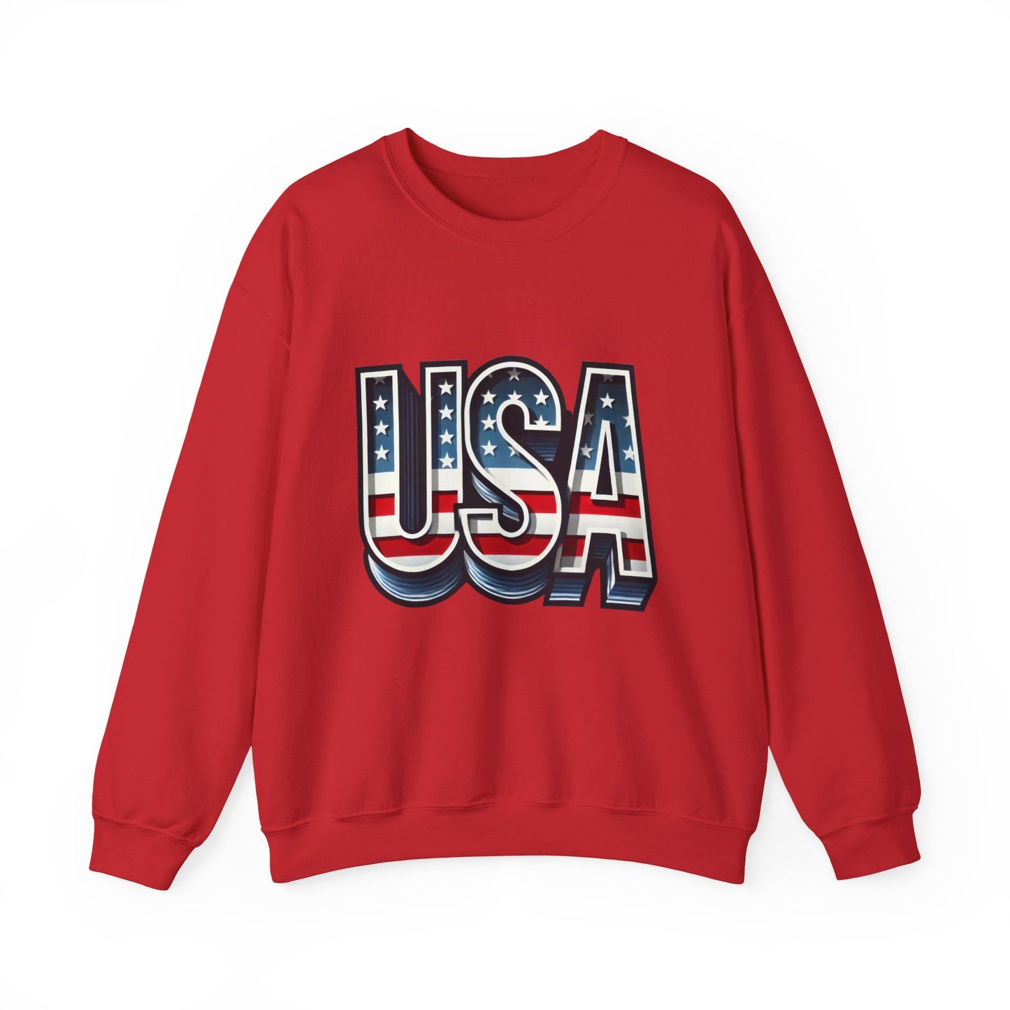 USA Patriotic Crewneck Sweatshirt for All Seasons, Cozy Sweatshirt for Independence Day, Casual Wear, Gift for Friends and Family