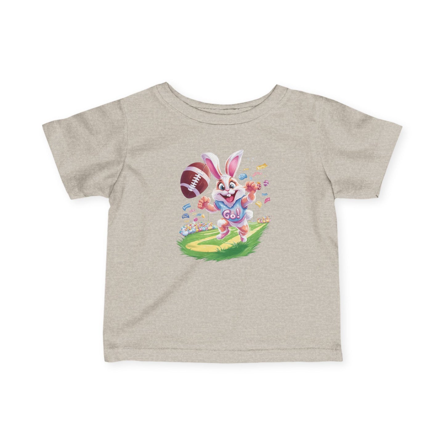 Touchdown Bunny Infant Tee - Funny Football Easter Shirt for Babies, Sporty Bunny Baby T-Shirt, Spring Gift for 6-24 Months, Easter Gift