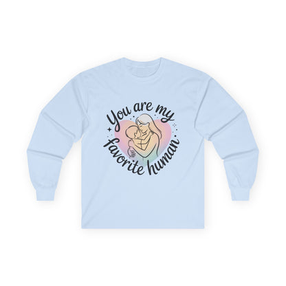 You Are My Favorite Human Mom and Baby Shirt, Unisex Ultra Cotton Long Sleeve Tee, Mother's Day Gift, Cute Heart Design