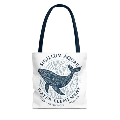 Whale Water Element Tote Bag: Spiritual Gift, Eco-Friendly, Beach Bag, Yoga Accessories, Meditation Essentials, Weekender Bag, Large Bag