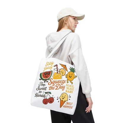 Juicy Summer Tote Bag, Fun Beach Carryall, Perfect for Grocery Shopping, Reusable Market Tote, Cute Gift for Fruit Lovers, Large Tote Bag