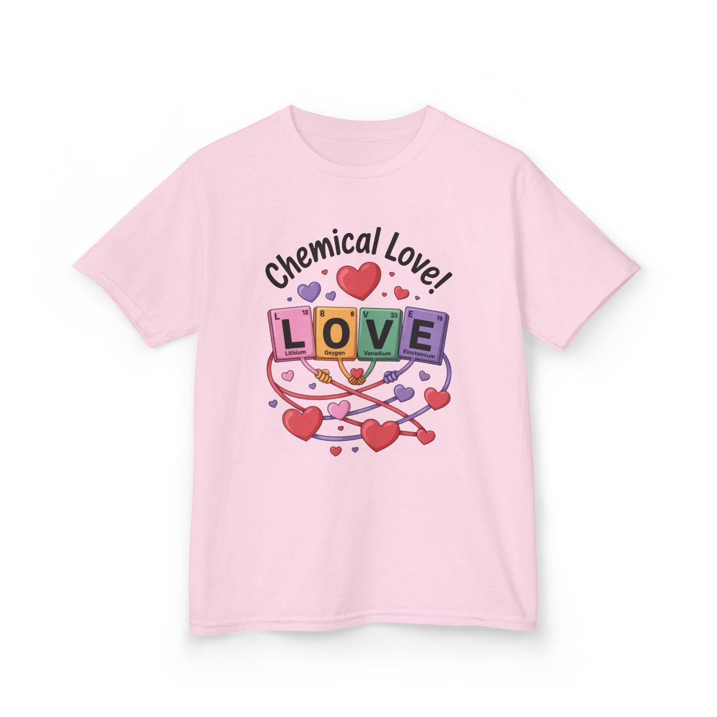 Kids Love Chemistry Girl Tee - Cute Gift for Science Lovers, Valentine's Day, Fun Classroom Wear, Adorable Kids Shirt, Colorful Kids Apparel