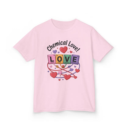 Kids Love Chemistry Girl Tee - Cute Gift for Science Lovers, Valentine's Day, Fun Classroom Wear, Adorable Kids Shirt, Colorful Kids Apparel