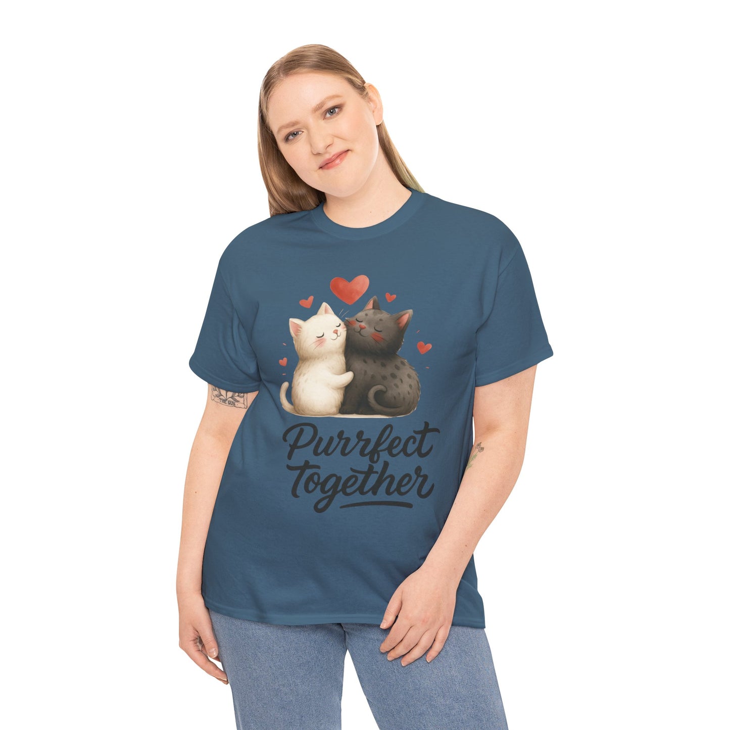Purrfect Together Cat Womens Tee, Cute Cat Lovers Gift, Funny Animal T-Shirt, Womens Cotton Graphic Tee, Perfect for Valentine's Day, Pet [...]