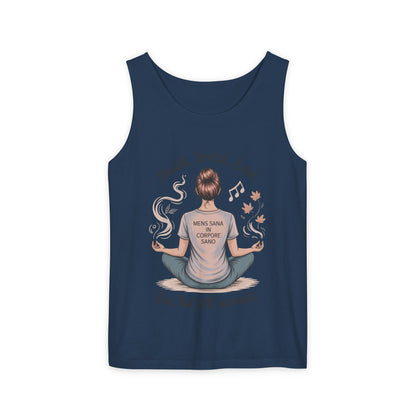 Zen Sarcastic Tank Top, Unisex Meditation Shirt, Breath Stretch Exist Tee, Yoga Apparel, Gift for Mindfulness Lovers