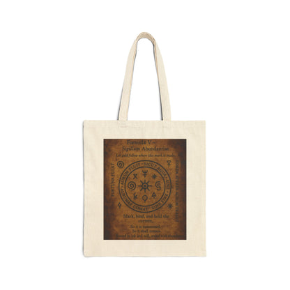 Mystic Abundance Sigil Tote Bag, Wealth Spell Symbol, Witchy Canvas Bag, Prosperity Magic Seal, Boho Gift, Mystical Symbol Cotton Canvas Bag