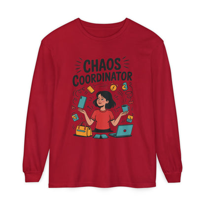 Chaos Coordinator Women's Long Sleeve, Mom Life Graphic Long Sleeve, Gift for Busy Moms, Multitasking Mom Gift, Cute Mother's Day Gift