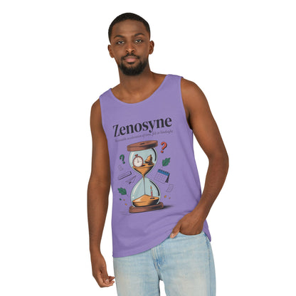 Zenosyne Tank Top, Unisex Garment-Dyed Tee, Time Awareness Gift, Casual Summer Wear, Philosophy Shirt, Unique Everyday Apparel
