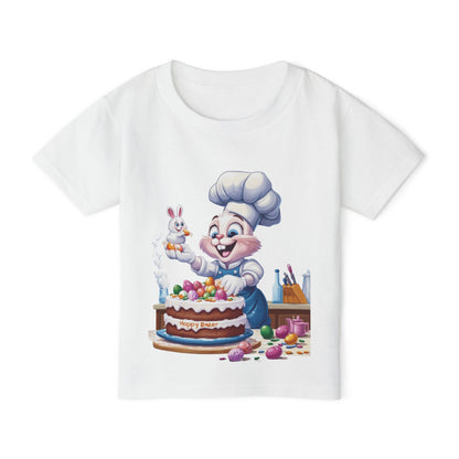 Bunny Chef Toddler T-Shirt, Cute Easter Apparel, Kids Baking Shirt, Toddler Gifts, Spring Outfits, Happy Bunny Design, Easter Cake Shirt