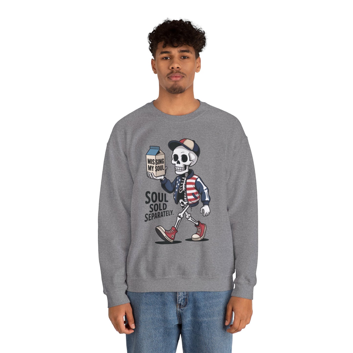 Skeleton Graphic Sweatshirt, Soul Sold Separately Pullover, Funny Gothic Streetwear, Missing My Soul Skull Hoodie Alternative