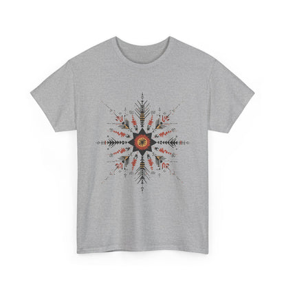 Boho Tribal Mandala Star Women's Cotton Tee, Ethnic Geometric Graphic T-Shirt, Festival Bohemian Style Gift, Bohemian Graphic Tee