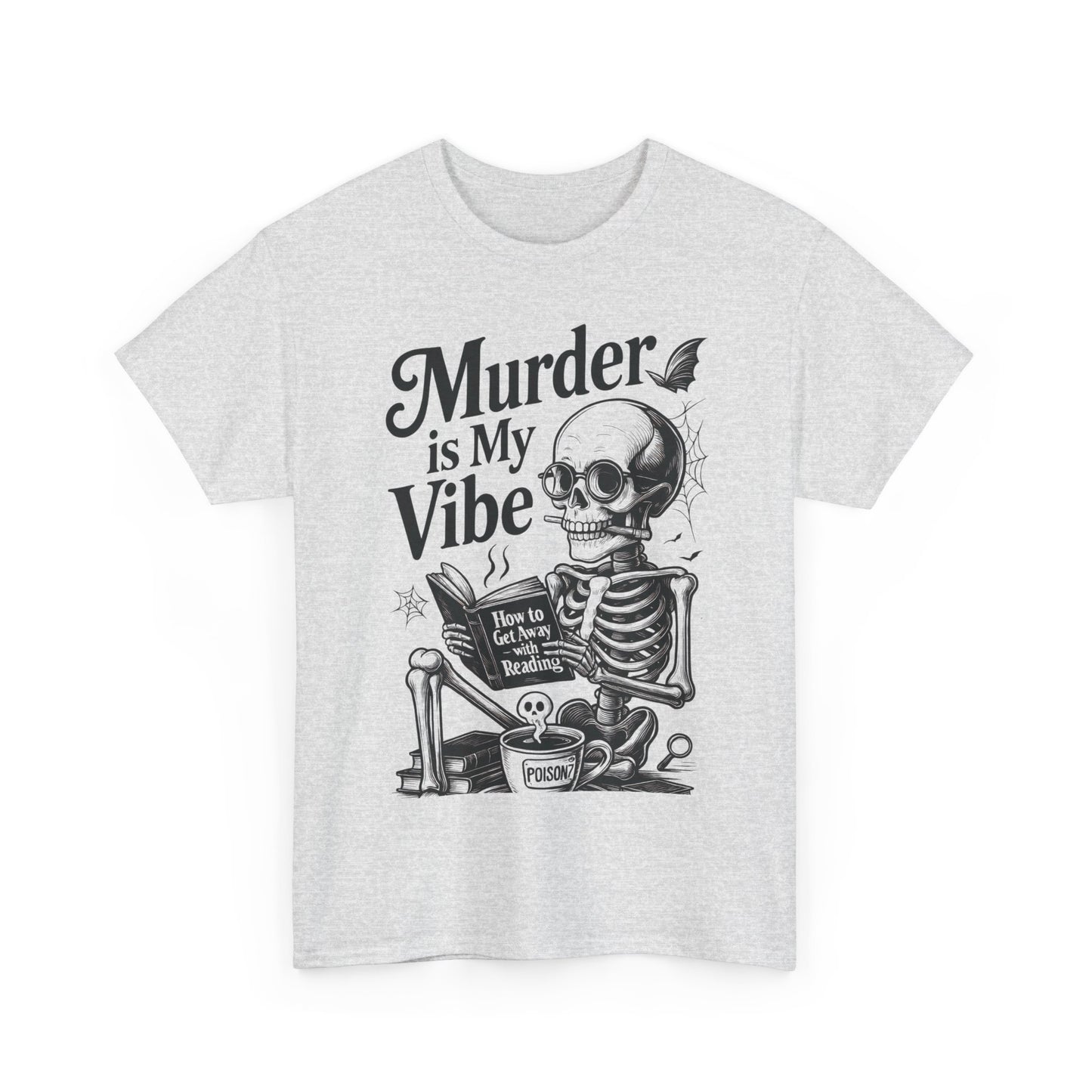 Mens Heavy Cotton Tee - "Murder is My Vibe" Graphic Shirt for Ghoulish Vibes, Halloween Fun, Spooky Season, Casual Wear, Gift for [...]