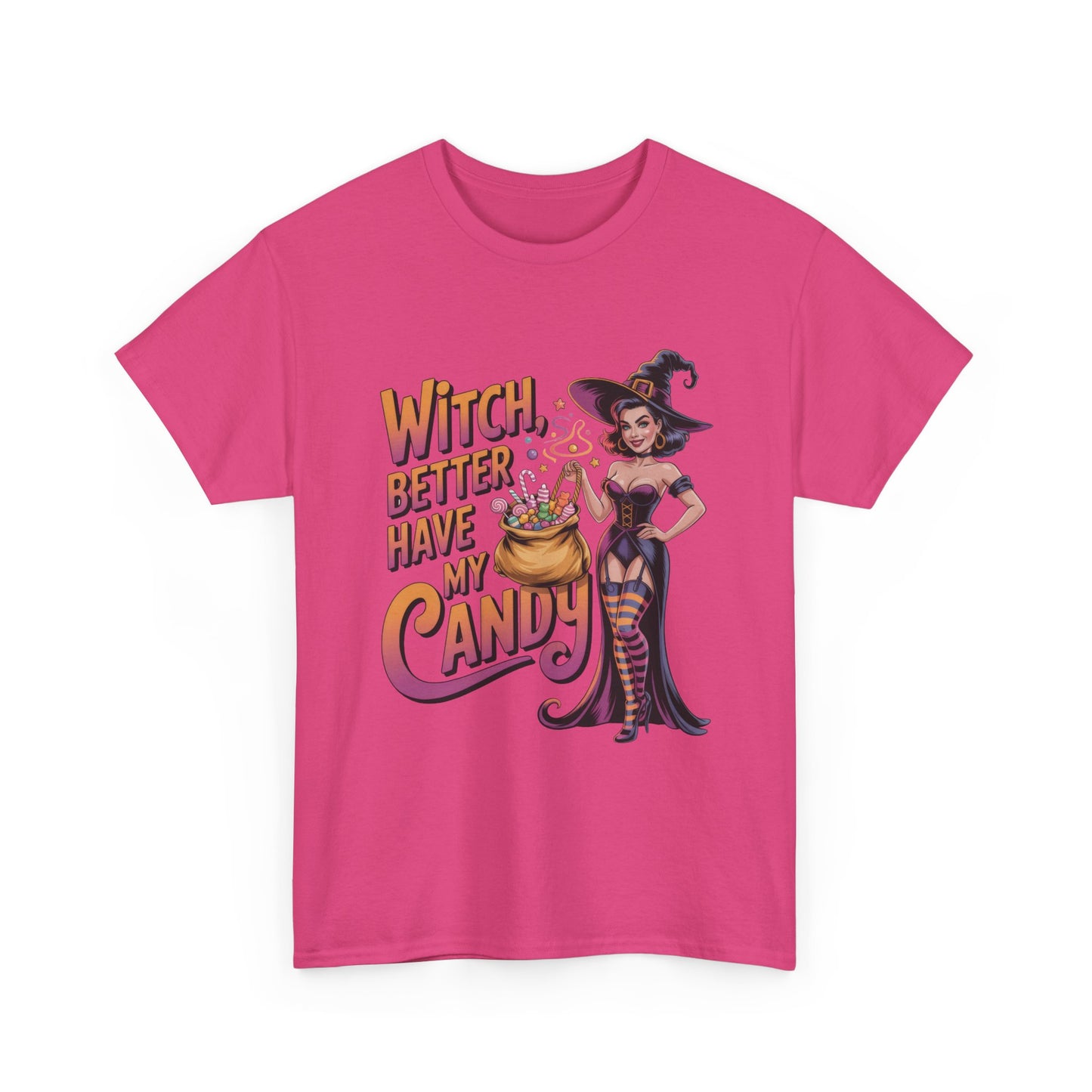 Witch Better Have My Candy Halloween T-Shirt for Women, Funny Spooky Witch Tee, Retro Pin-Up Halloween Shirt, Sassy Fall Party Top