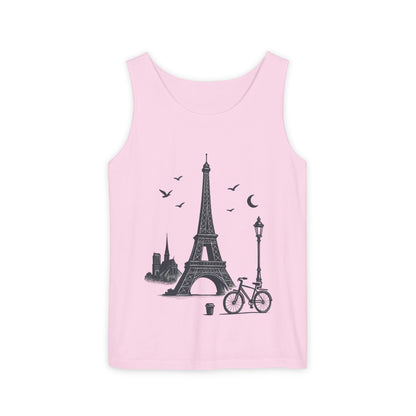 Parisian Dreams Tank Top, Unisex Summer Wear, Graphic Tee, Travel Inspired Apparel, Vacation Outfit, Casual Tank for All Occasions