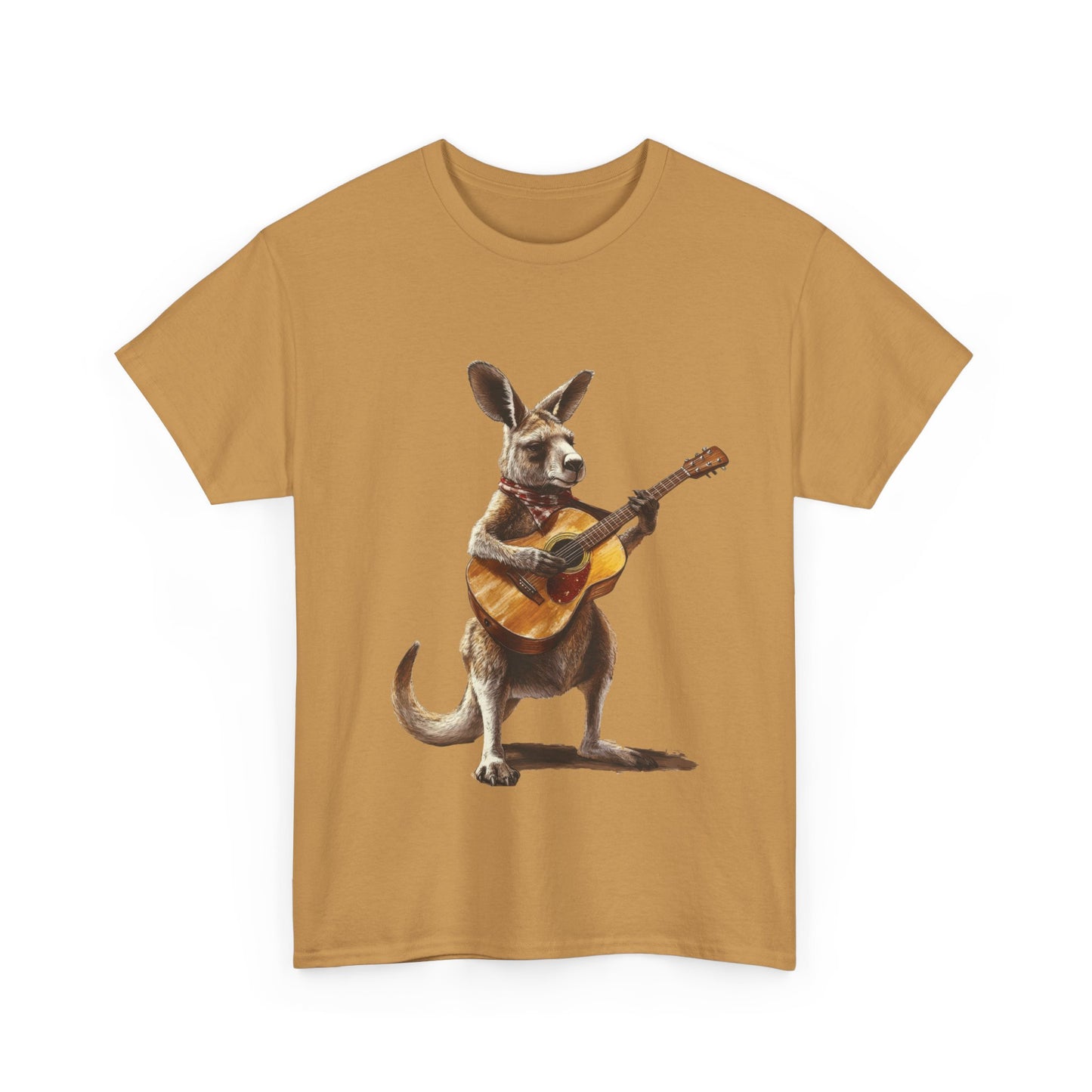Kangaroo Musician Tee, Fun Graphic Shirt, Unisex Cotton Tee, Gift for Music Lovers, Aussie Music Lover Gift, Guitar Playing Kangaroo T-Shirt