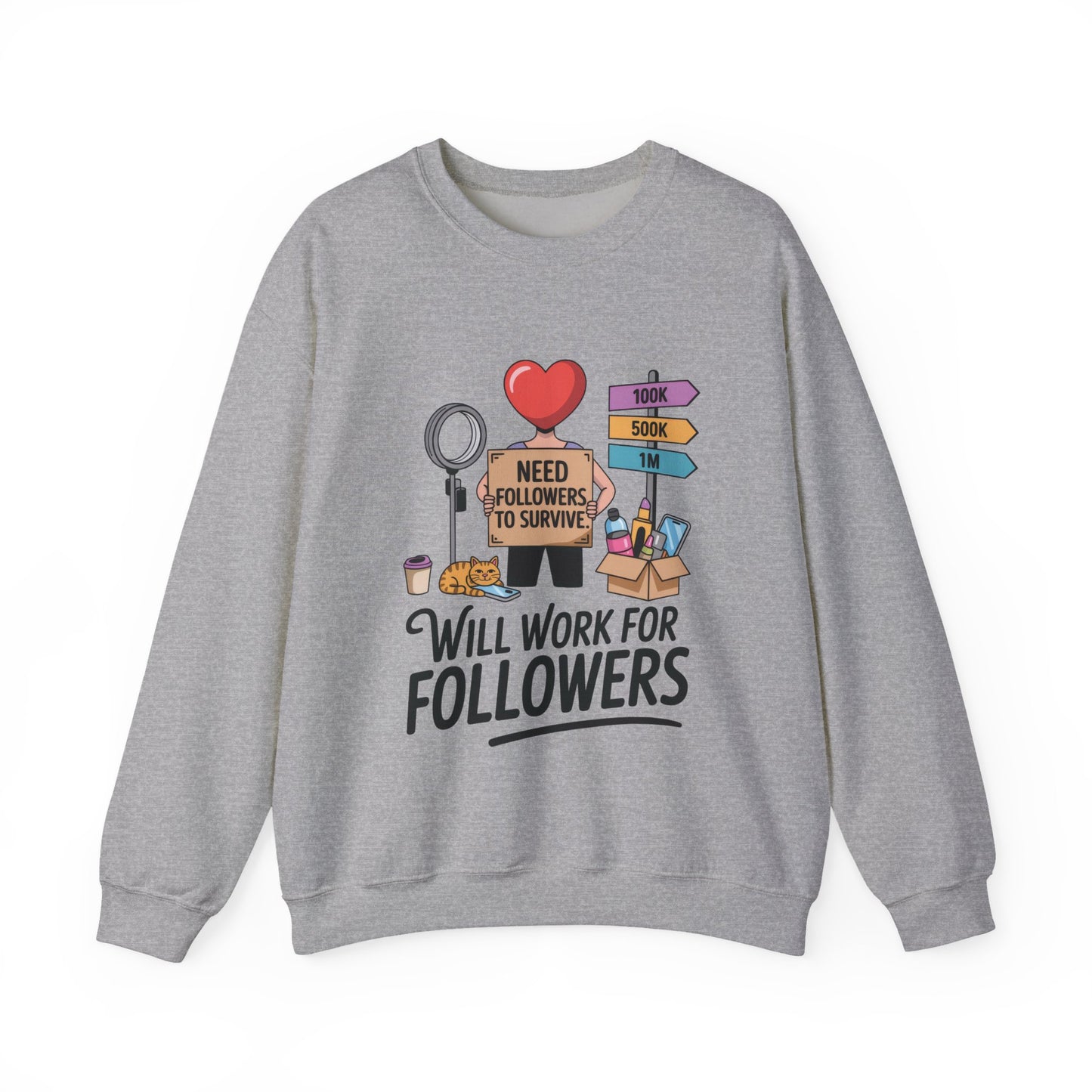 Funny Influencer Womens Sweatshirt, Social Media Sweatshirt, Humor Gifts, Crewneck for Influencers, Casual Wear, Womens Cozy Meme Top