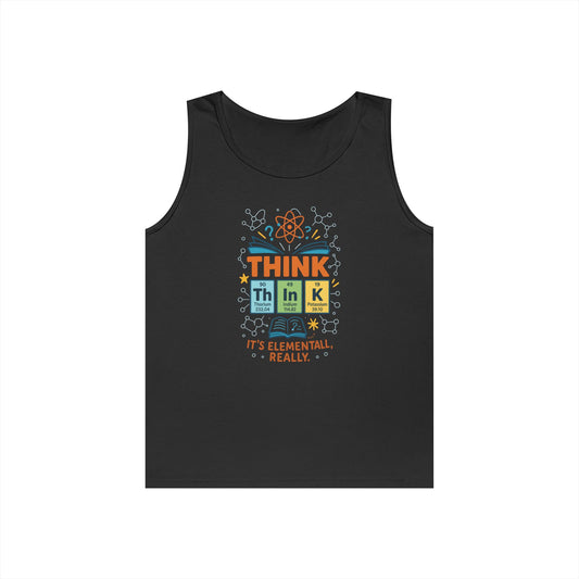 Think Tank Top for Men, Nerdy Chemistry Shirt, Periodic Table Funny Science Tank, Geeky STEM Gift for Him, Science Lovers Gift