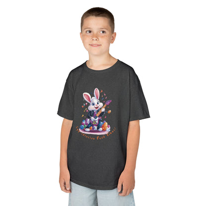 Explosive Rock Vibes Kids Tee - Fun Bunny Graphic T-Shirt for Young Rockstars