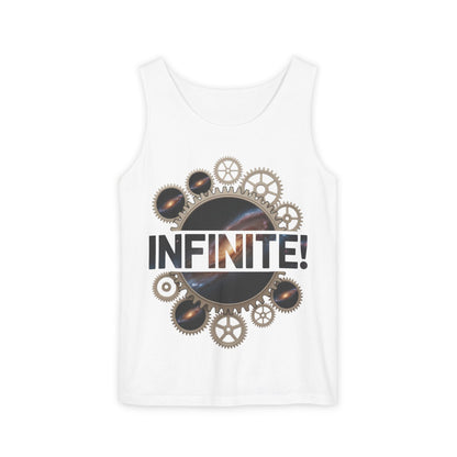 Men's INFINITE! Steampunk Space Gears T-Shirt, Cosmic Mechanical Design Tee for Sci-Fi & Engineering Lovers, Workout Shirt