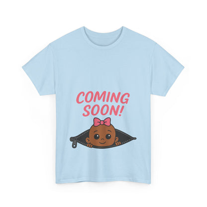 Coming Soon Maternity Tee, Cute Baby Girl Pregnancy Announcement Tee, Funny Expecting Mom Gift, Gender Reveal Tee, Baby Shower Top