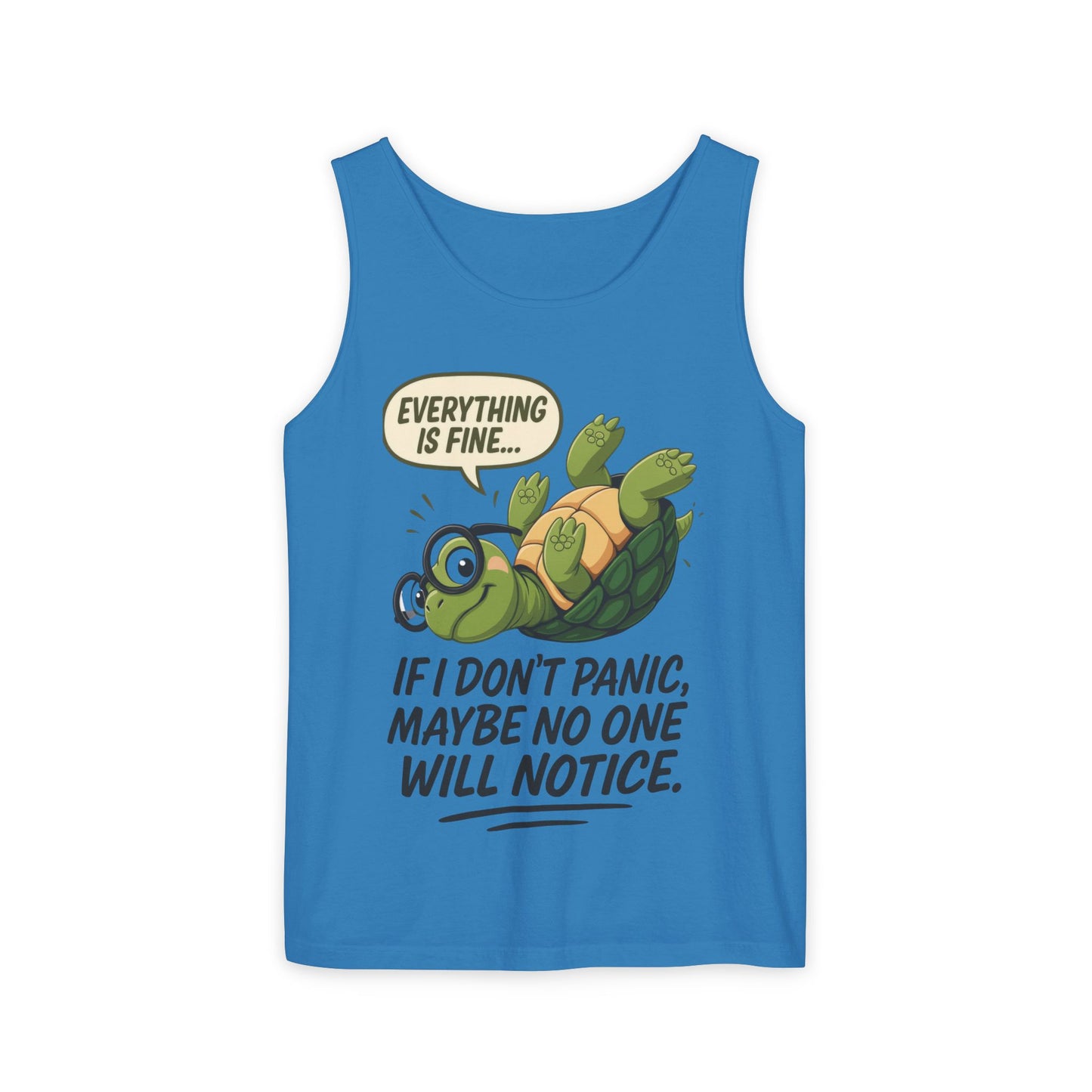 Mens Funny Turtle Graphic Tank Top, Summer Apparel, Gift for Animal Lovers, Beach Day Essentials, Mens Casual Wear, Relaxed Vibes