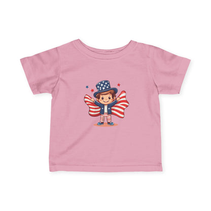 Patriotic Infant Tee, Cute Kid T-Shirt for 4th of July, Baby Independence Day Shirt, Toddler Flag Outfit, American Spirit Clothes