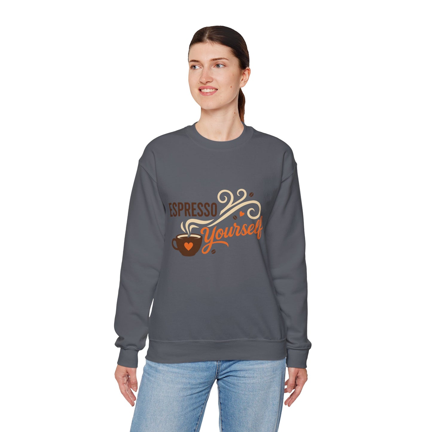 Espresso Yourself Womens Sweatshirt, Coffee Lover Pullover, Funny Barista Gift