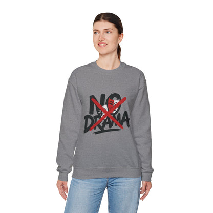 No Drama Crewneck Womens Sweatshirt, Cozy Sweatshirt, Relaxed Fit Pullover, Casual Gift for Friends, Everyday Comfort Apparel