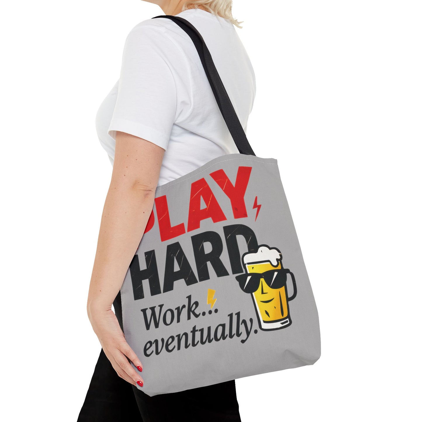 Play Hard Tote Bag - Fun, Stylish, Tote for Work & Play, Summer, Gift, Beach Bag, Everyday Carry, Beach Weekender Bag, large canvas bag