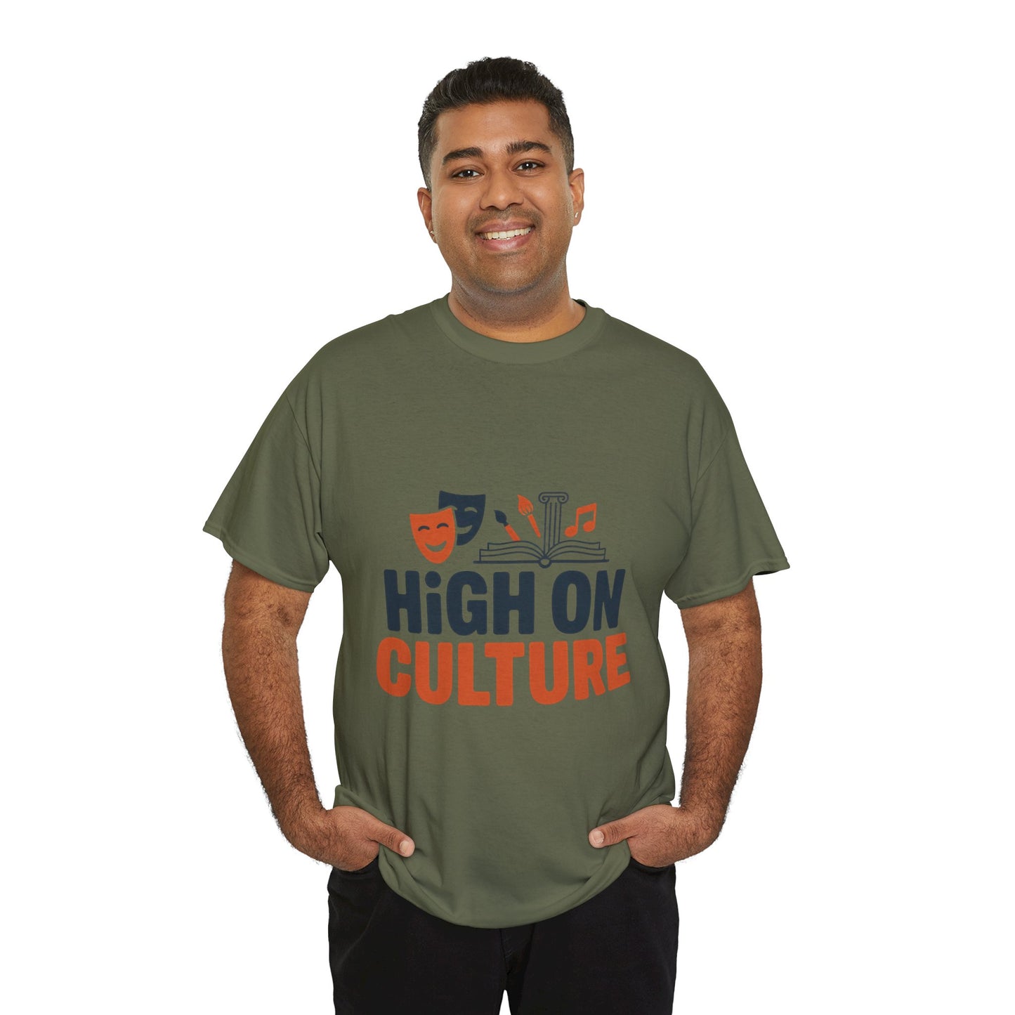 High on Culture Mens T-Shirt, Funny Cultural Graphic Tee, Art Humor