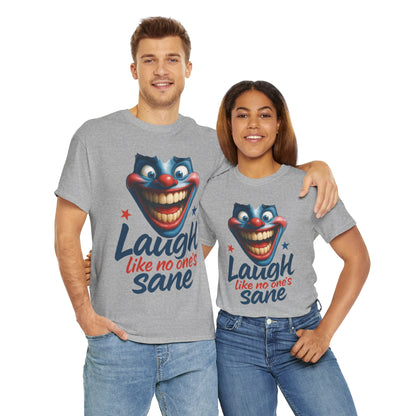 Funny Clown Face Unisex Heavy Cotton Tee, Creepy Clown Face T-Shirt, Humor T-Shirt,Clown Theme Shirt, Funny Horror Graphic Tee