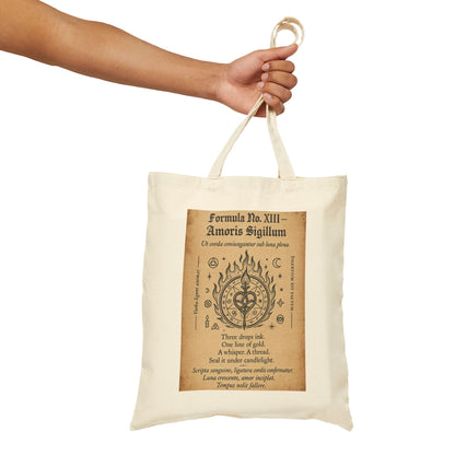 Love Sigil Tote Bag, Amoris Charm Print, Occult Romance Symbol, Witchy Ritual Canvas Bag, Mystic Heart Spell Design, Witchy Gift, Boho Tote
