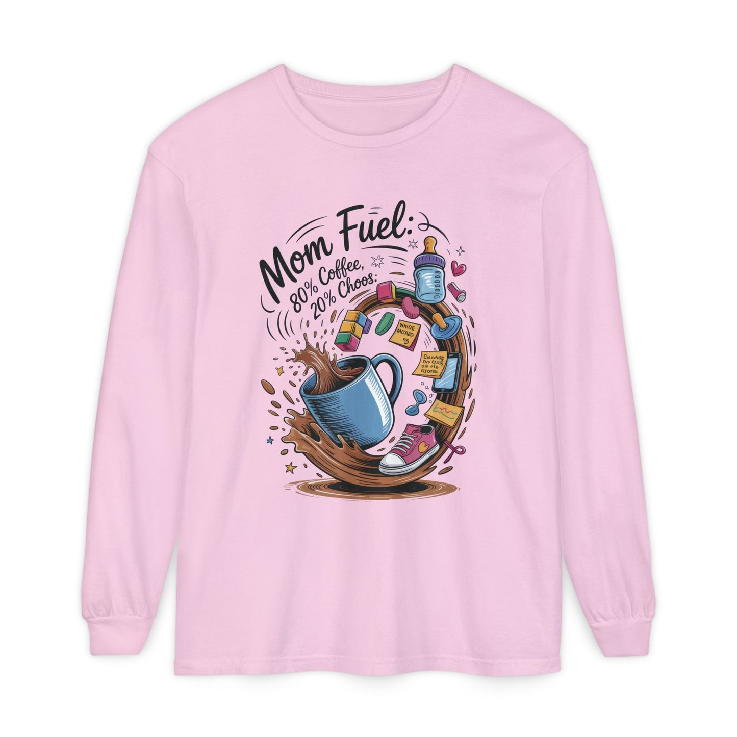 Mom Fuel Long Sleeve T-Shirt, Coffee Lovers Gift, Mother's Day Apparel, Cute Mom Shirt, Coffee Lover Mom Life Top, Coffee Lover's Tee