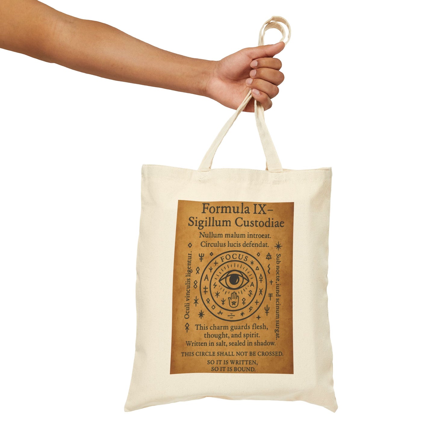 Sigil of Protection Tote Bag, All Seeing Eye Charm, Witchy Ward Symbol, Occult Defense Seal, Mystic Canvas Bag, Boho Style Tote, Witchy Gift
