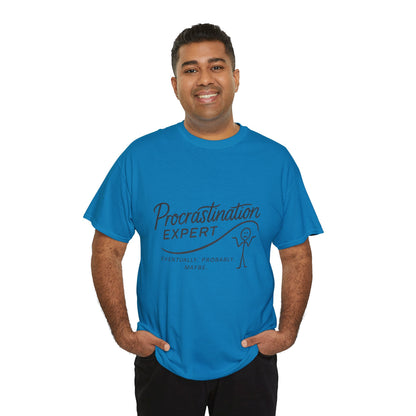 Procrastination Expert Men's Tee, Funny Shirt for Slackers, Gift for Students, Men's Comfortable Casual Wear, Laughs for Every Occasion