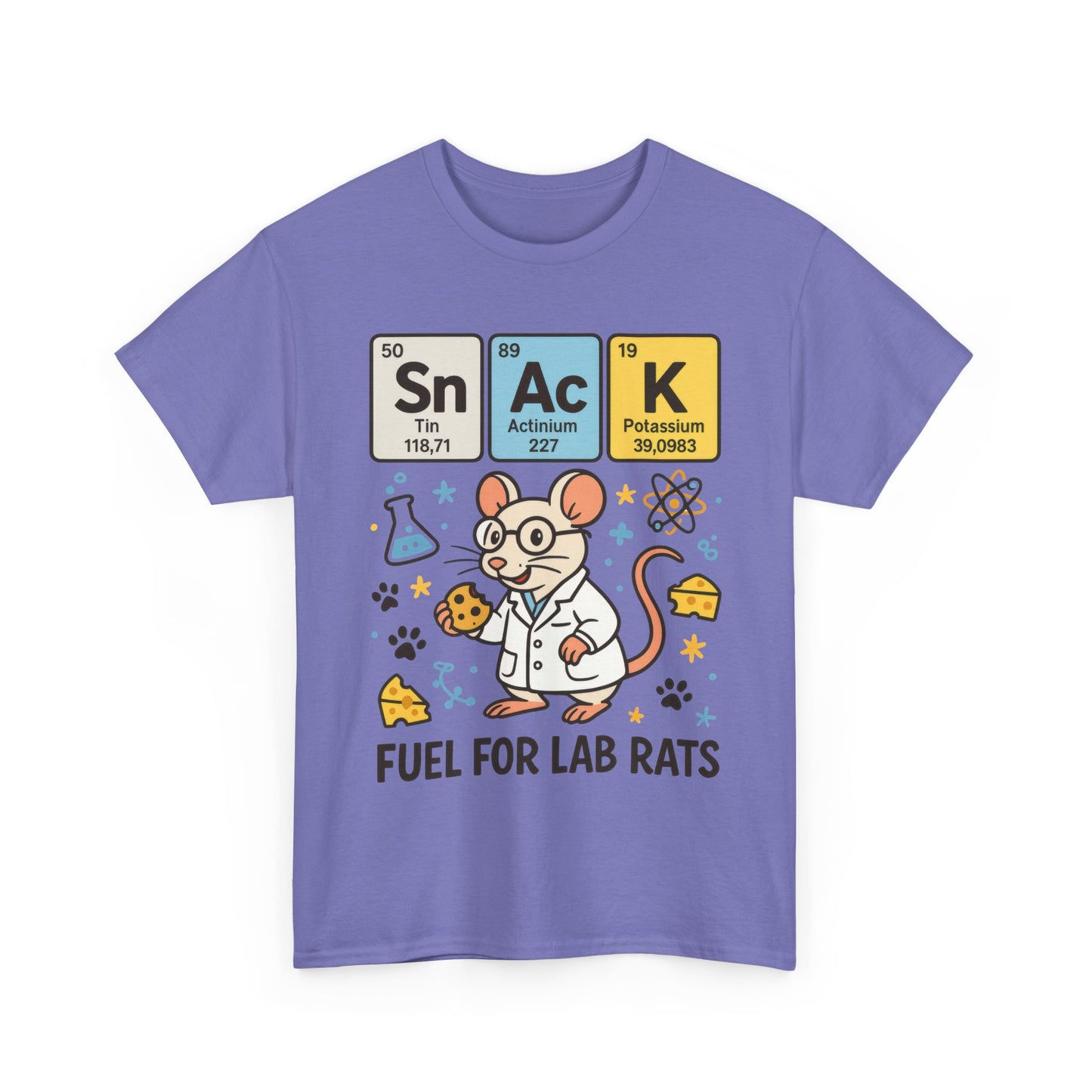 Funny Womens Science T-Shirt,Periodic Table Tee, Fuel for Lab Rats Nerdy Shirt, Gifts for STEM Lovers, Quirky Science Apparel