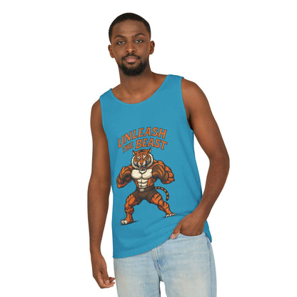 Unleash The Beast Tiger Gym Tank Top - Mens Workout Muscle Tank, Fitness Motivation Sleeveless Shirt, Bodybuilding Top, Strong Beast Gym Top