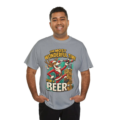 Funny Christmas Beer T-Shirt for Men, The Most Wonderful Time for a Beer