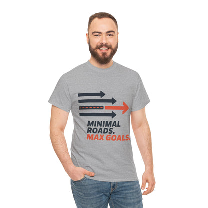 Minimal Roads Max Goals Motivational Mens T-Shirt, Urban Style Graphic Tee