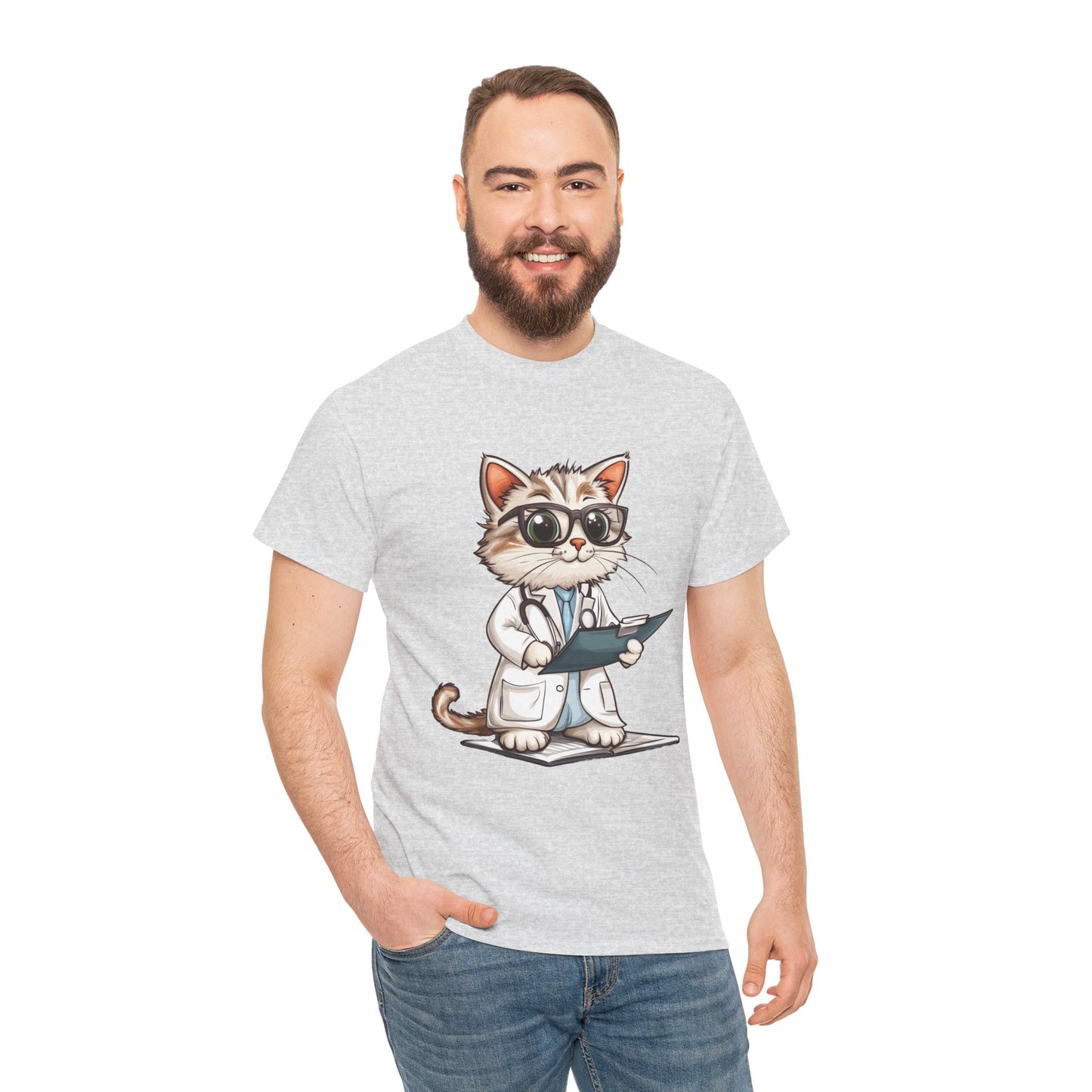Funny Doctor Cat T-Shirt, Unisex “The Pawscription is Ready” Tee, Cute Veterinary Gift, Medical Student Shirt, Animal Doctor Graphic Tee