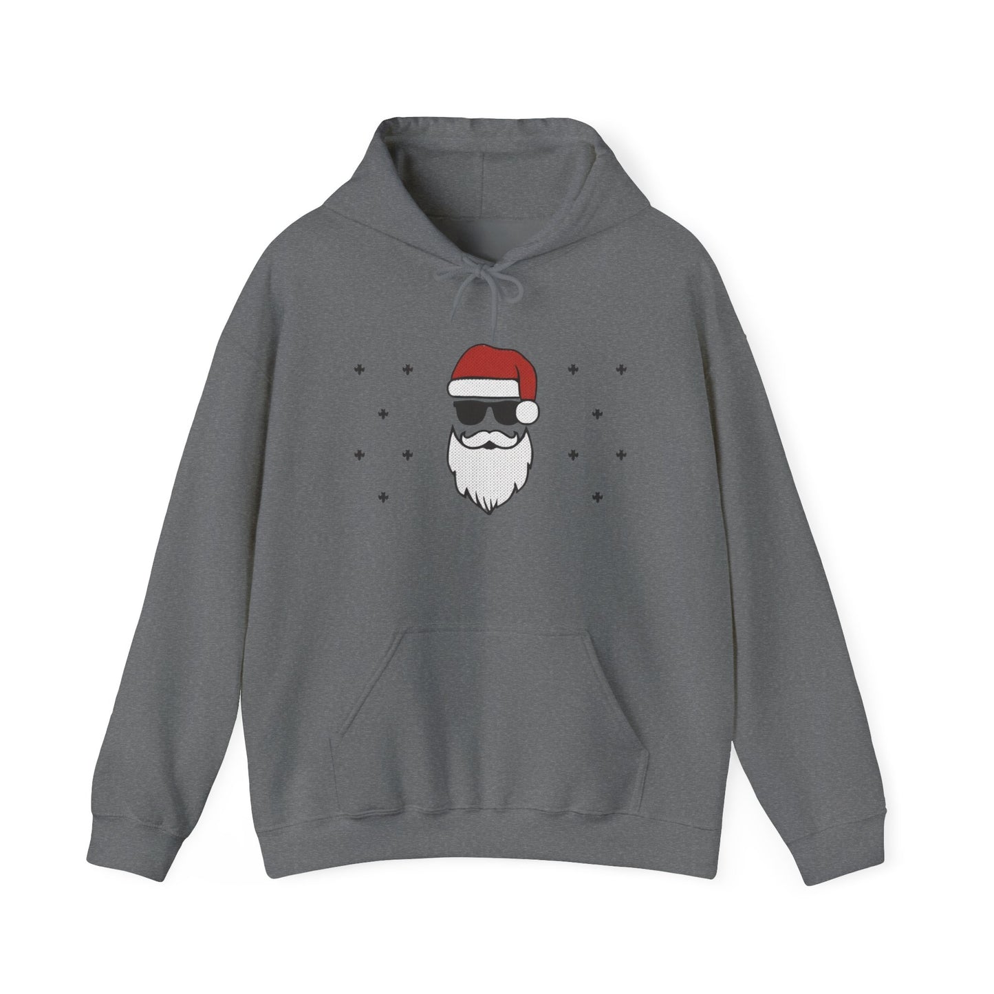 Cool Santa Men's Hoodie, Funny Christmas Sweatshirt, Retro Knit Holiday Style