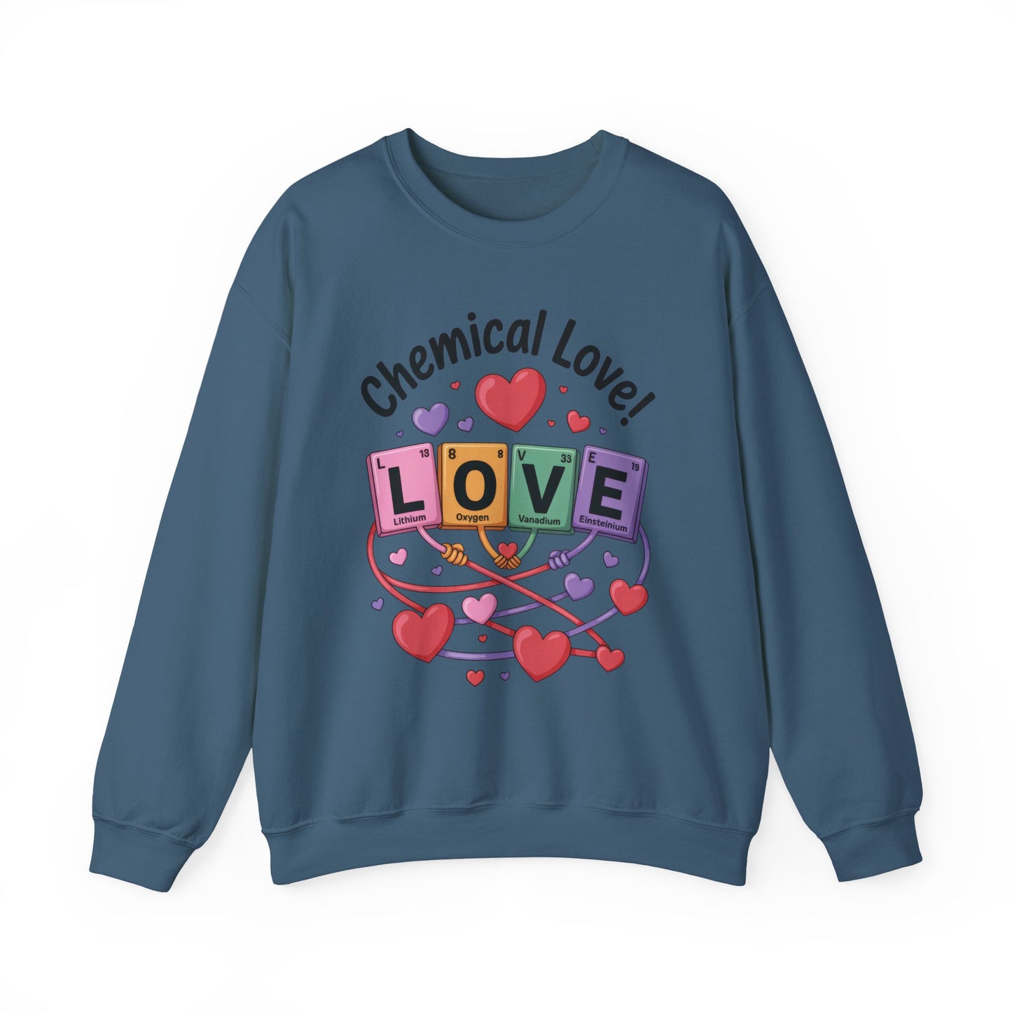 Chemical Love Women's Sweatshirt, Womens Crewneck, Cute Sweatshirt Gift, Valentines Day Pullover, Science Lovers Apparel, Relationship Humor