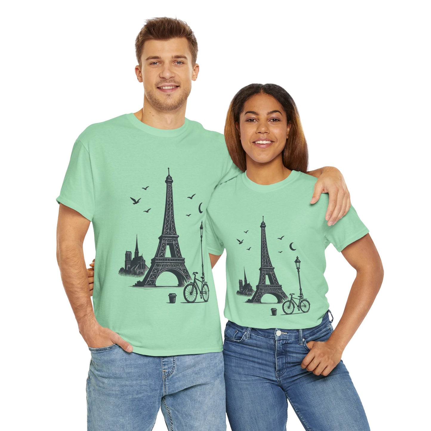 Eiffel Tower Graphic Tee, Parisian Style T-Shirt, Casual Summer Top, Travel Gift, Unisex Cotton Shirt