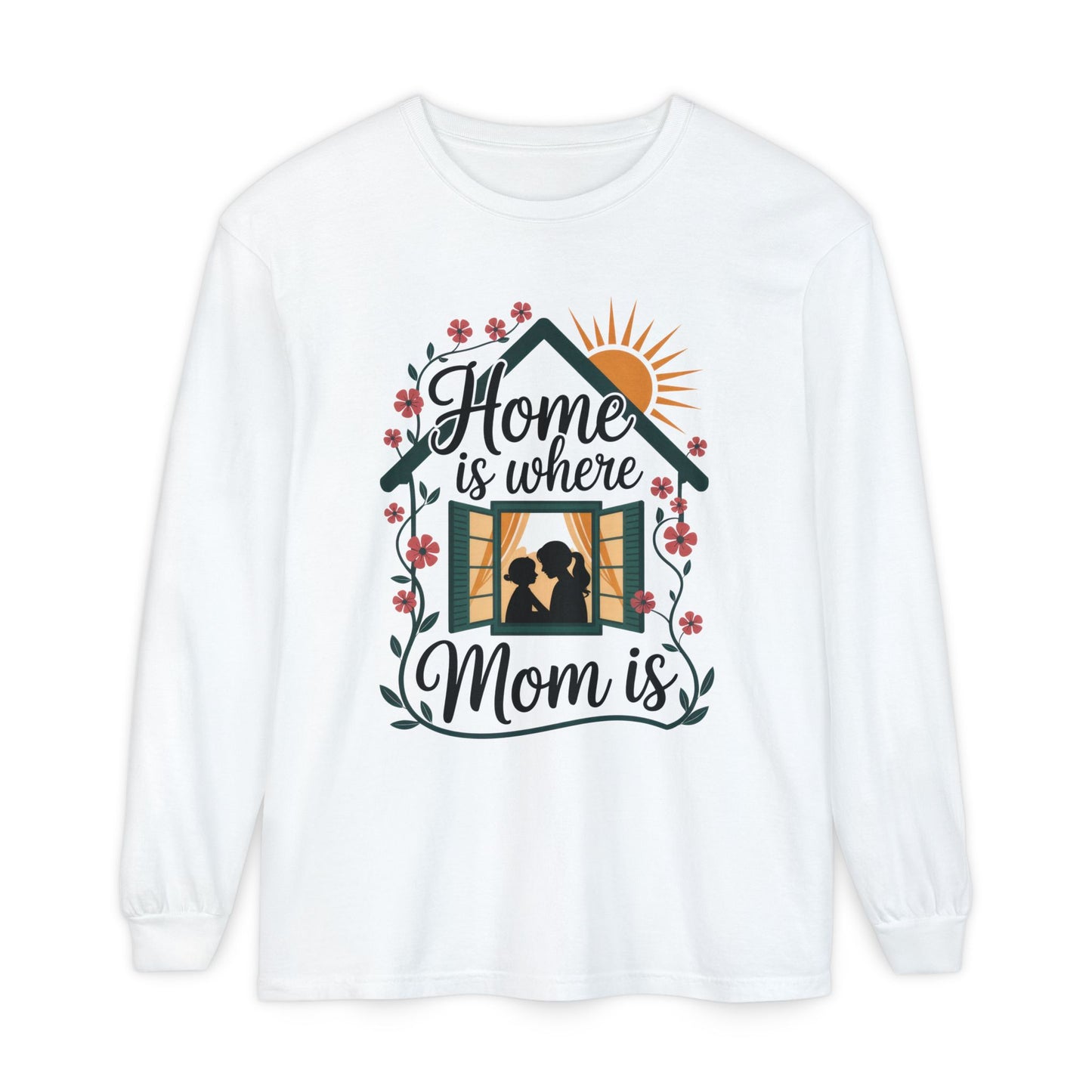 Home Is Where Mom Is Long Sleeve T-Shirt, Mother's Day Cotton Shirt, Cute Family Gift for Mom, Sentimental Mom Gift, mother's day Gift