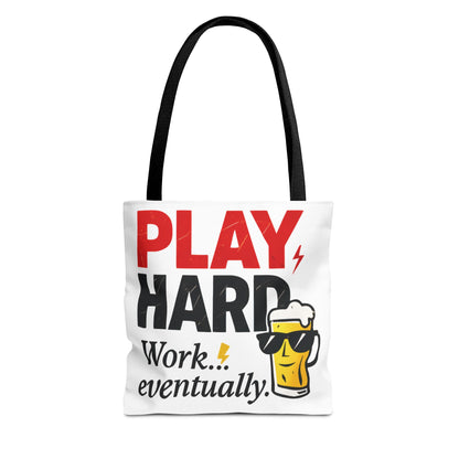 Play Hard Tote Bag - Fun, Stylish, Tote for Work & Play, Summer, Gift, Beach Bag, Everyday Carry, Beach Weekender Bag, large canvas bag